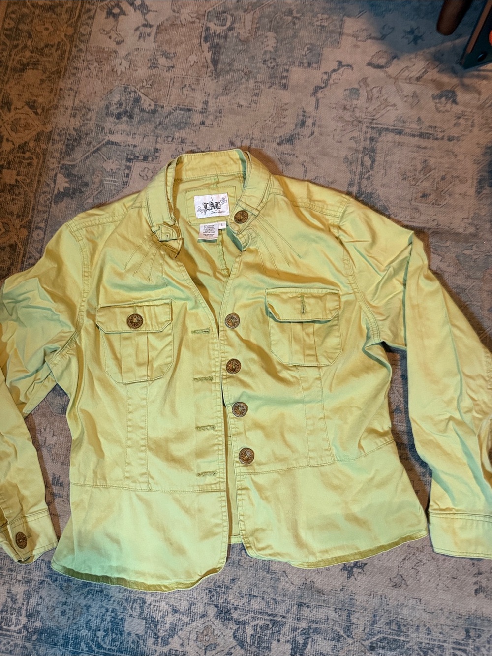 Lightweight Yellow Casual Button-Front Women's Blazer Jacket